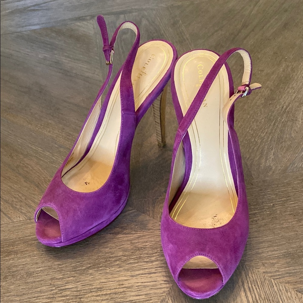 Cole Hann Fuchsia Slingback Heels - Picture 7 of 8